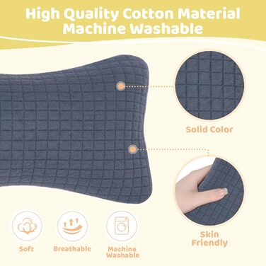 Міні-подушка для подорожей vocheer, 27,9 x 17,8 см, маленькі подушки для сну, крихітні подушечки для шиї, зап&39ястя, поперекового відділу хребта та колін, подушка для домашніх тварин, бавовна, знімний чохол, можна прати в пральній машині, темно-синій