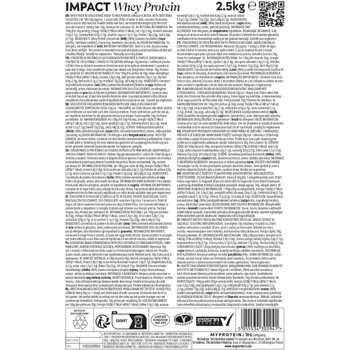 Сироватковий протеїн Myprotein Impact, ваніль, 2,5 кг