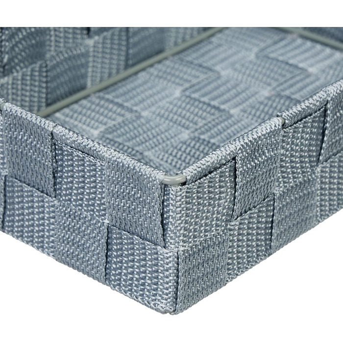 Набір кошиків для зберігання Relaxdays, 6 шт. , пластик, сірий Кошики для ванної кімнати, кошики 4 розмірів, плетені, металевий каркас, сірий, набір з 6 шт.