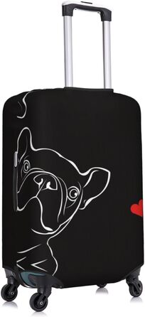 Чохол для валізи для французьких бульдогів, міцний, підходить для валіз розміром 45.7 - 81.3 см, розмір XL, Чорний, X-Large