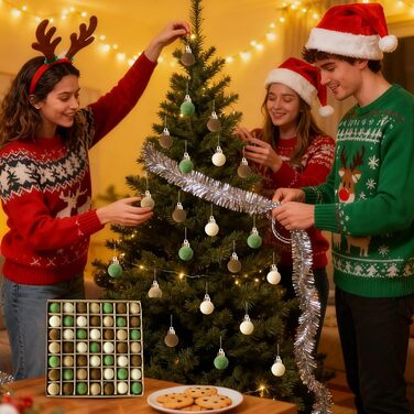 Набір із 49 оксамитових різдвяних кульок Generisch