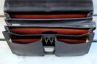 Портфель з натуральної шкіри, ділова сумка, сумка для ноутбука, сумка-месенджер (чорний)