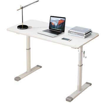 Стіл з регульованою висотою, стіл для роботи стоячи, меблі для навчання, 80 x 45 см, маленький стіл для дітей, стіл з регульованою висотою, білий, 80 x 45 x (63 - 90 см)