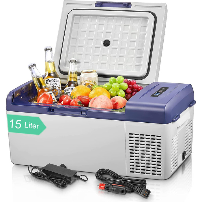 Компресорний холодильник FOHERE, автомобільний холодильник і морозильна камера 15 л, портативний міні-холодильник (20 20 ) з 12/24