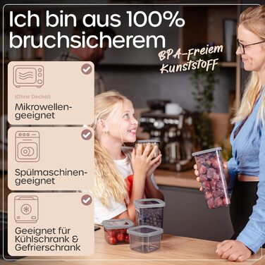 Герметичні контейнери для зберігання з кришками комплект з 24 предметів Антрацит - Штабелюються та економлять місце для кухні, герметичні банки для зберігання, контейнери для борошна, харчові контейнери, контейнери для зберігання, коробки для зберігання А