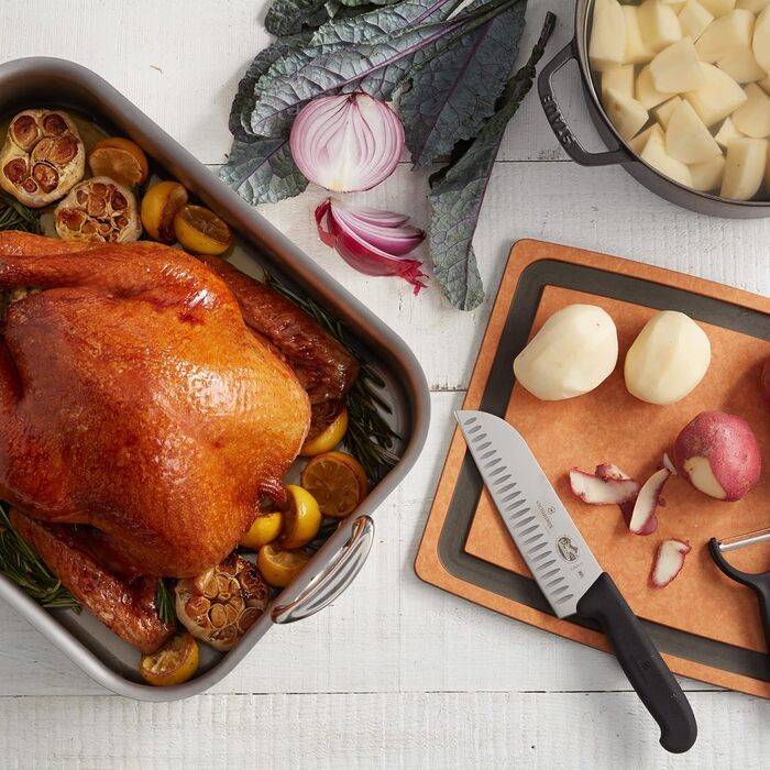 Ніж в азіатському стилі, Надзвичайно гостре лезо, Скошений край, 17 см, Нержавіюча сталь, чорний Чорний блістерна упаковка Одинарн