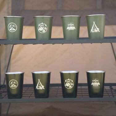 Набір із 4 кавових чашок з нержавіючої сталі 304 об&39ємом 350 мл для активного відпочинку, білий, для походів