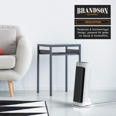 Тепловентилятор потужністю 2000 Вт - Великий та потужний - з пультом дистанційного керування - Лауреат премії 2025 року - Енергозберігаючий та тихий - з термостатом та коливальною системою - Ванна кімната, Дитяча кімната, Вітальня D Білий Тип 2