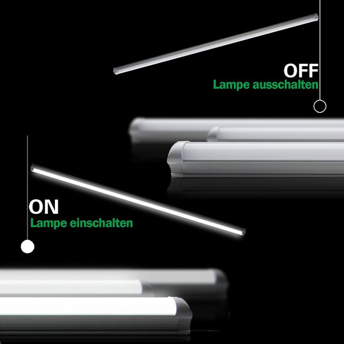 За спеціальною ціною Світлодіодна люмінесцентна лампа з розеткою в комплекті, 60 см. Світлодіодна трубка T8, люмінесцентна лампа, 10 Вт, 1350 люмен, натуральний білий 4000K, прозора кришка, 4 шт.