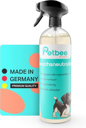 Нейтралізатор запахів Petbee 750 мл Засіб для видалення запахів Ефективний проти собачої та котячої сечі Проти всіх органічних запахів Готовий до використання Короткий час експозиції Біорозкладний