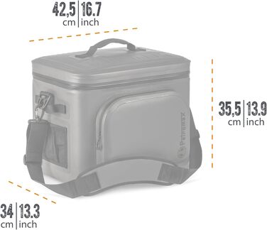 Сумка-холодильник Petromax для зберігання крижаних продуктів протягом кількох днів Незалежна від живлення та акумулятора Водонепроникна блискавка Для кубиків льоду та пакетів з льодом 22 літри Оливкова