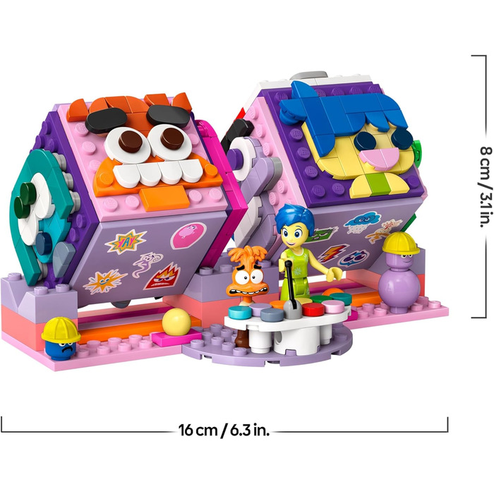 Кубики настрою від Pixar, конструктор за мотивами мультфільму для дітей з персонажами Радість та Сумнів, набір для будівництва та гри, подарунок для дівчаток та хлопчиків 43248, 2