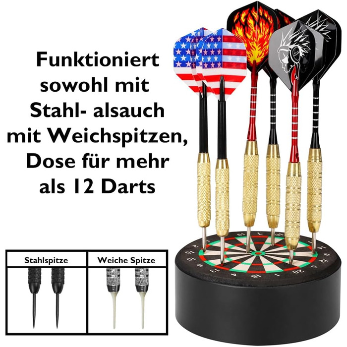 Міні-док для дротиків із сизалю 10 см - Підставка для дротиків Тримач для дротиків - Офіційна міні-репліка док-станції для дротиків - Зберігайте свої дротики будь-де 10 см 1