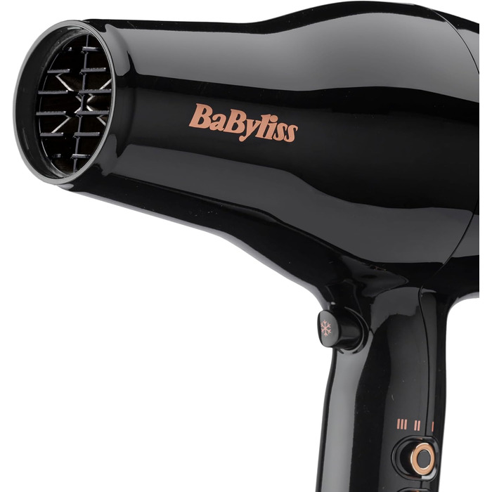 Фен BaByliss Pro Power D5245E EU Потужний (2300 Вт), професійний AC-двигун, іонна технологія проти особливого пушення, 3 температурні та 2 швидкісні режими, чорний