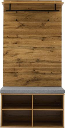 Шафа для одягу Ymkua настінна, шафа для передпокою з лавкою для взуття та подушками, шафа для одягу з вішалкою для одягу та регуль