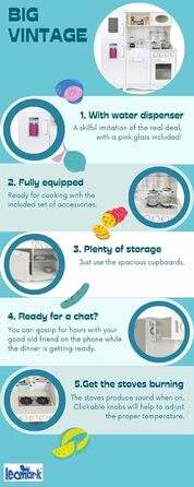 Дерев&39яна кухня Leomark Велика ретро-кухня з дерева - Велика старовинна - Дитяча кухня Ігрові кухонні аксесуари Кухня Дитяча ігр