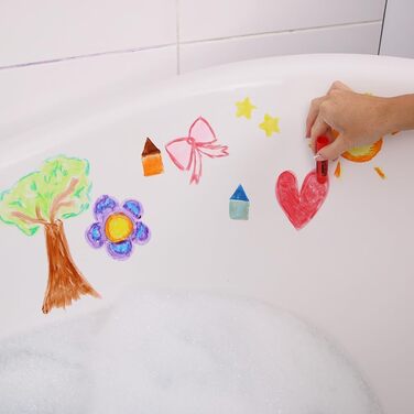 Олівці для ванни Baff 10 кольорів для малювання у ванні, висувні стержні, змиваються, розчиняються у воді, розвивають креативність та моторику, по 10г, від 3 років