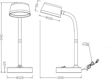 Настільна лампа Reality Lights Kiko R52501101, пластик білий, в т.ч. 4,5 Вт LED