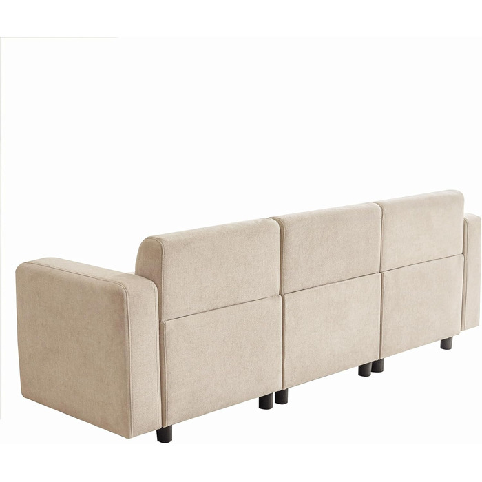 Місний диван Merax, сучасний дизайн, невеликий диванчик з шенілової тканини, м&39які меблі з комфортною підкладкою, для вітальні/спальні/гостьової кімнати, бежевий A-бежевий, 3-