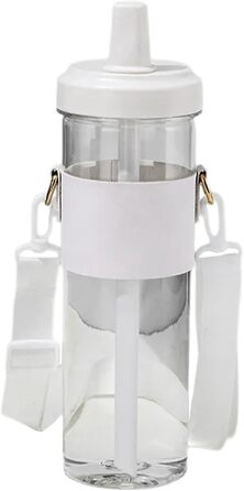 Чашка для пиття з плечовим ременем. Практична пляшка для води зі знімною трубочкою. Виготовлена з пластику. Для любителів напоїв. З плечовим ременем.