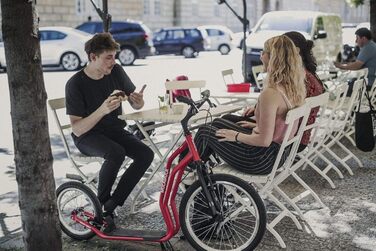 Самокат YEDOO Mula - до 150 кг, самокат з пневматичними шинами 20/16 - для дорослих, самокат з підставкою і регульованим кермом, с