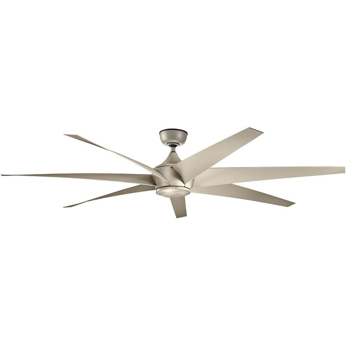 Стельовий вентилятор Elstead Lehr 203 см з 7 лопатями та вбудованим світлодіодним підсвічуванням, античне срібло, пульт дистанційн