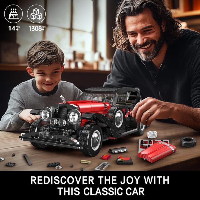 Високотехнологічна модель автомобіля, дитяча розвиваюча іграшка, подарунок на день народження для дітей, 10114 Technic Vintage Mod