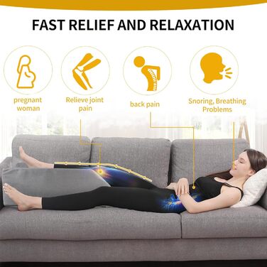 Подушка для підняття ніг, губчаста подушка для підняття ніг, подушка для підтримки ніг, полегшує біль у спині та ногах, сприяє кровообігу, можна прати, сірий колір