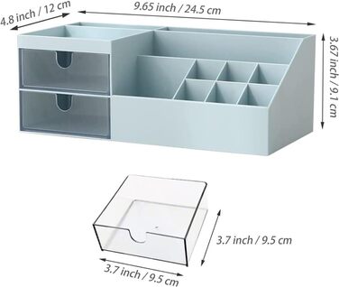 Органайзер для косметики RUVOO Органайзер для макіяжу Органайзер для макіяжу, настільний ящик для зберігання косметики з висувними ящиками для стійки або ванної кімнати Органайзер для макіяжу Зберігання косметики (колір синій)