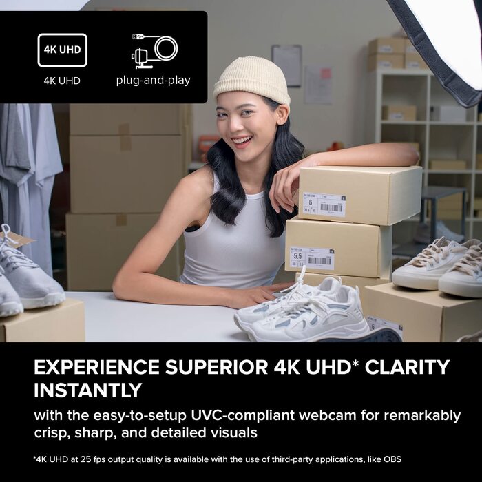 КРЕАТИВ Live Веб-камера Cam Sync 4K UHD USB з компенсацією заднього світла, до 40 FPS, ширококутний об'єктив 95, об'єктив конфіденційності, вбудовані мікрофони, plug and play для ПК та Mac