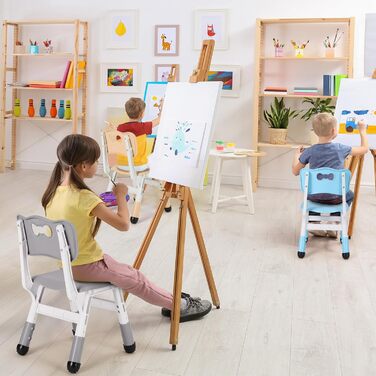 Дитячий стілець пластиковий, дитячий стілець для письмового столу регульований по висоті, дитячі стільці зі спинкою до 100 кг, дит