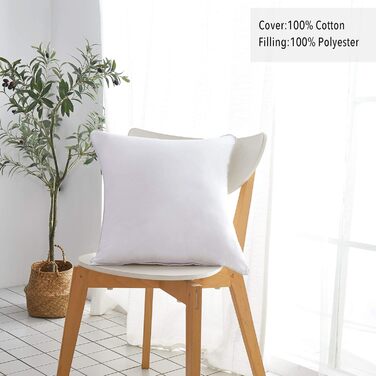 Вставки для подушок Oubonun 55 55 см (комплект з 2 шт.) Внутрішні подушки з поліестеру для дивана, кушетки та ліжка Прямокутний декоративний наповнювач для подушок зі 100 бавовняним чохлом 55 x 55 см
