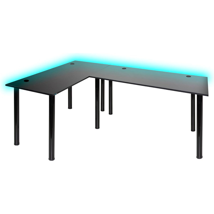 Кутовий стіл SyberDesk Gaming Pro LED 185 x 120 см зі світлодіодним підсвічуванням, великий комп&39ютерний стіл (лівий)