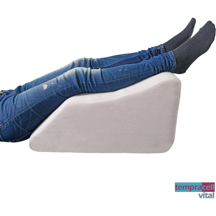 Подушка для підняття ніг, клин для ніг, опора для ніг ергономічна, ортопедично підтримуюча хвилеподібна форма, для важких ніг пінопластова подушка для ніг (2 50 x 45 x 27 см, сіра)