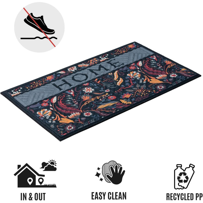 Килимок для дверей Soft Step Lima стильний, міцний та екологічний килимок для використання всередині та зовні приміщень, ідеально підходить для патіо, балконів та під дверима, нековзний та довговічний, 45x75 см