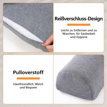 Ортопедична подушка для шиї, подушка з піни з ефектом пам&39яті, ергономічна подушка для підтримки шиї з масажними точками та посиленою бічною підтримкою, для сну на боці, спині та животі, сіра