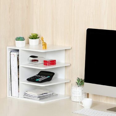 Відділення дерев&39яний органайзер для офісного столу формату A4 Тримач для документів Лоток для файлів Тримач для журналів Лоток для листів Організатор для паперових журналів, білий, 4-