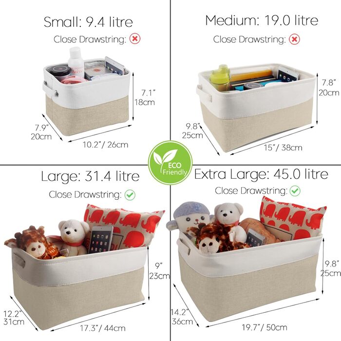 Кошик для зберігання Mangata Canvas, тканинний кошик з ручками для шаф, полиць, одягу, іграшок (3 шт., складний, хакі-білий) світлий хакі білий середній розмір