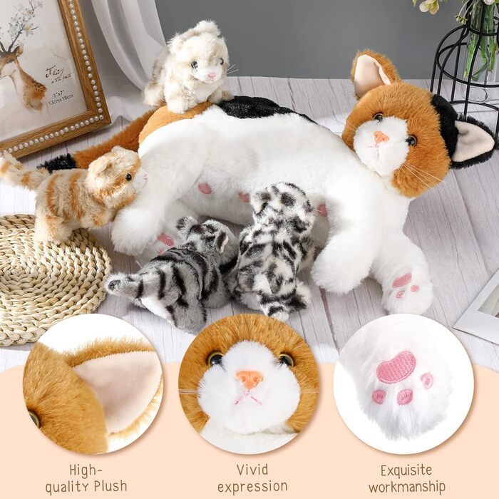 М'яка іграшка Skylety Nourishing Cat Soft Toy 40 см, поліпропіленова бавовна