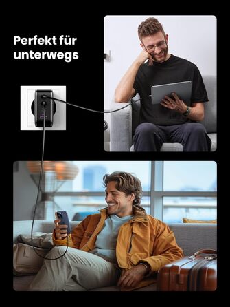 Зарядний пристрій USB C 65 Вт Блок живлення USB C 4 порти GaN Charger PD Зарядний пристрій сумісний з MacBook Pro/Air, iPhone 16/1