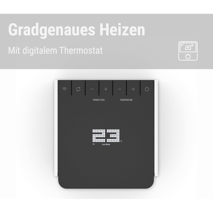 Тепловентилятор Stadler Form Sam з WiFi, керамічним нагрівальним елементом PTC, автоматичним режимом, термостатом, захистом від перекидання, 4 рівня потужності, 700-2000 Вт, портативний, енергозберігаючий, тихий, біло-чорний
