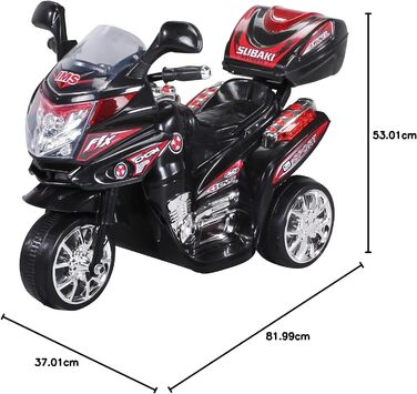 Дитячий електромотоцикл C051 - Вантажопідйомність 25 кг - Електричний дитячий триколісний велосипед зі звуковим модулем - Дитячий
