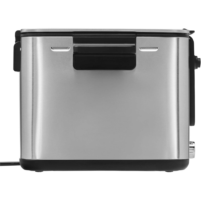 Міні-фритюрниця з жиром/олією, міні-фритюрниця з картоплерізкою, 1000 Вт, знімний контейнер для олії, для хрусткої картоплі фрі, матова нержавіюча сталь матова