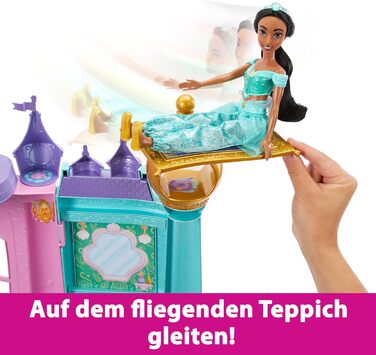 Ляльковий будиночок принцес Disney Mattel, Чарівний замок, 3 поверхи, 10 ігрових зон, зі світловими та звуковими ефектами, включає 28 аксесуарів, подарунки Disney, іграшка для дітей віком від 3 років, HLW29