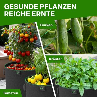 Мішки для посадки рослин з нетканого матеріалу об&39ємом 10 л, 30-літрові мішки для посадки з фетру та нетканого матеріалу щільністю 300 г/м, Горщики для рослин, Мішки для посадки, Мішки для вирощування для балкона, тераси, теплиці та саду, 30 літрів - На