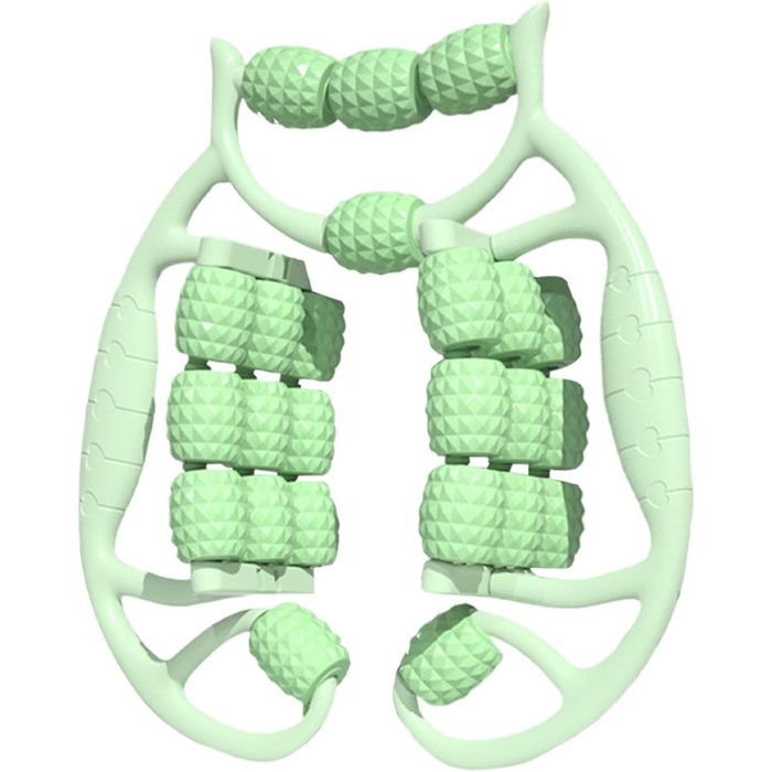 Ролик для масажу ніг 24-колісний масажер для ніг з затиском для рук - портативні аксесуари для масажу Ергономічні затискачі Масажер для руки, передпліччя, м'язів ніг, зеленого кольору