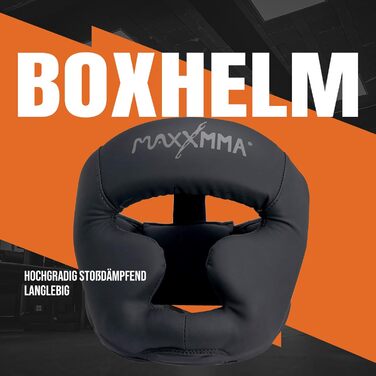 Головний убір MaxxMMA з повним покриттям, боксерський, ММА, тренувальний, кікбоксинг, спаринг, карате, тхеквондо, розмір L, чорний