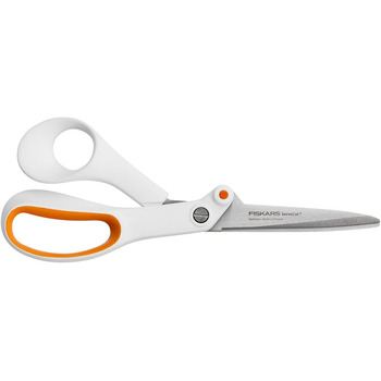 Універсальні ножиці Fiskars Razor Edge, довжина 21 см, лезо з нержавіючої сталі/пластикові ручки, білий/помаранчевий, підсилювач 1005223 універсальні ножиці 21 см