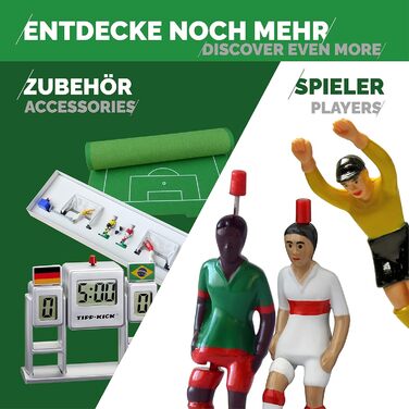 Набір TIPP-KICK для Суперкубка Франції 1 велике ігрове поле з бортами, 2 верхні кікери, 2 воротарі Тоні, 2 ворота, 2 м&39ячі, 1 годинник для перерви, 1 звуковий чіп, спортивна сумка Франція