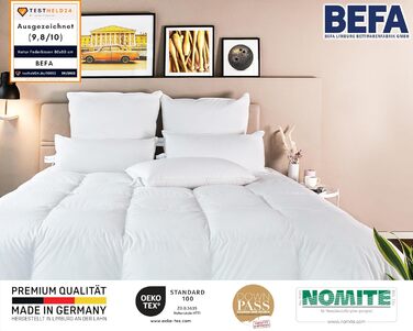 Пухова подушка BEFA NATUR 80x80 см Подушка зі 100 пуху Вага наповнювача 1500 г Підходить для алергіків (NOMITE) Сертифіковано як безпечне для тварин (DOWNPASS) Oeko-TEX Клас 1 Зроблено в Німеччині 80x80 см